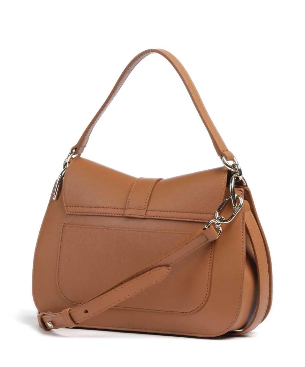 Flow M Handtasche fein genarbtes Leder braun