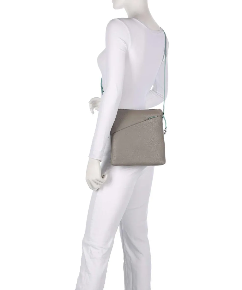 Milano Umhängetasche genarbtes Leder grau