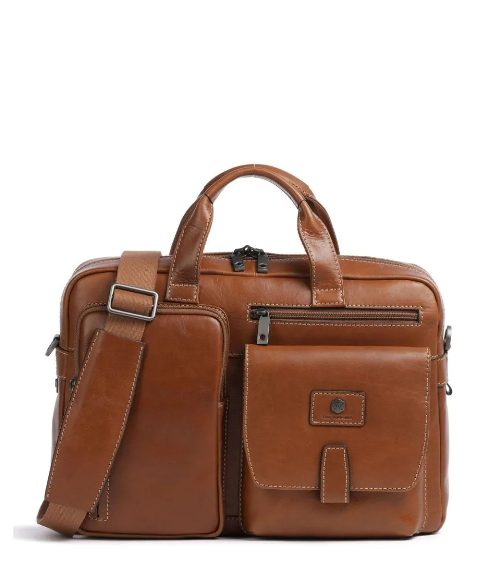 Montana Aktentasche 15″ genarbtes Rindsleder cognac