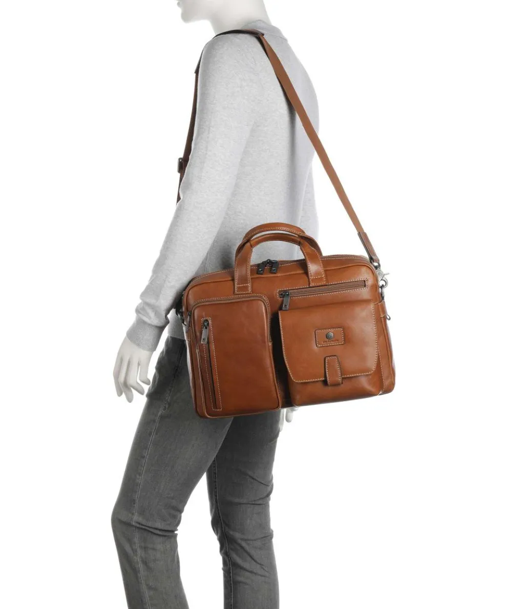 Montana Aktentasche 15″ genarbtes Rindsleder cognac