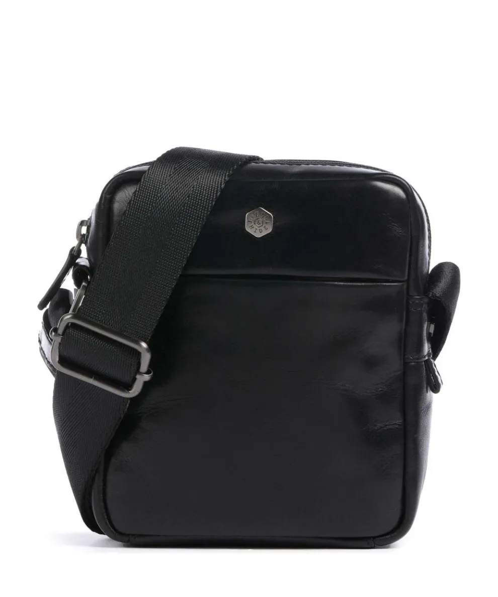 Montana Umhängetasche fein genarbtes Rindsleder schwarz