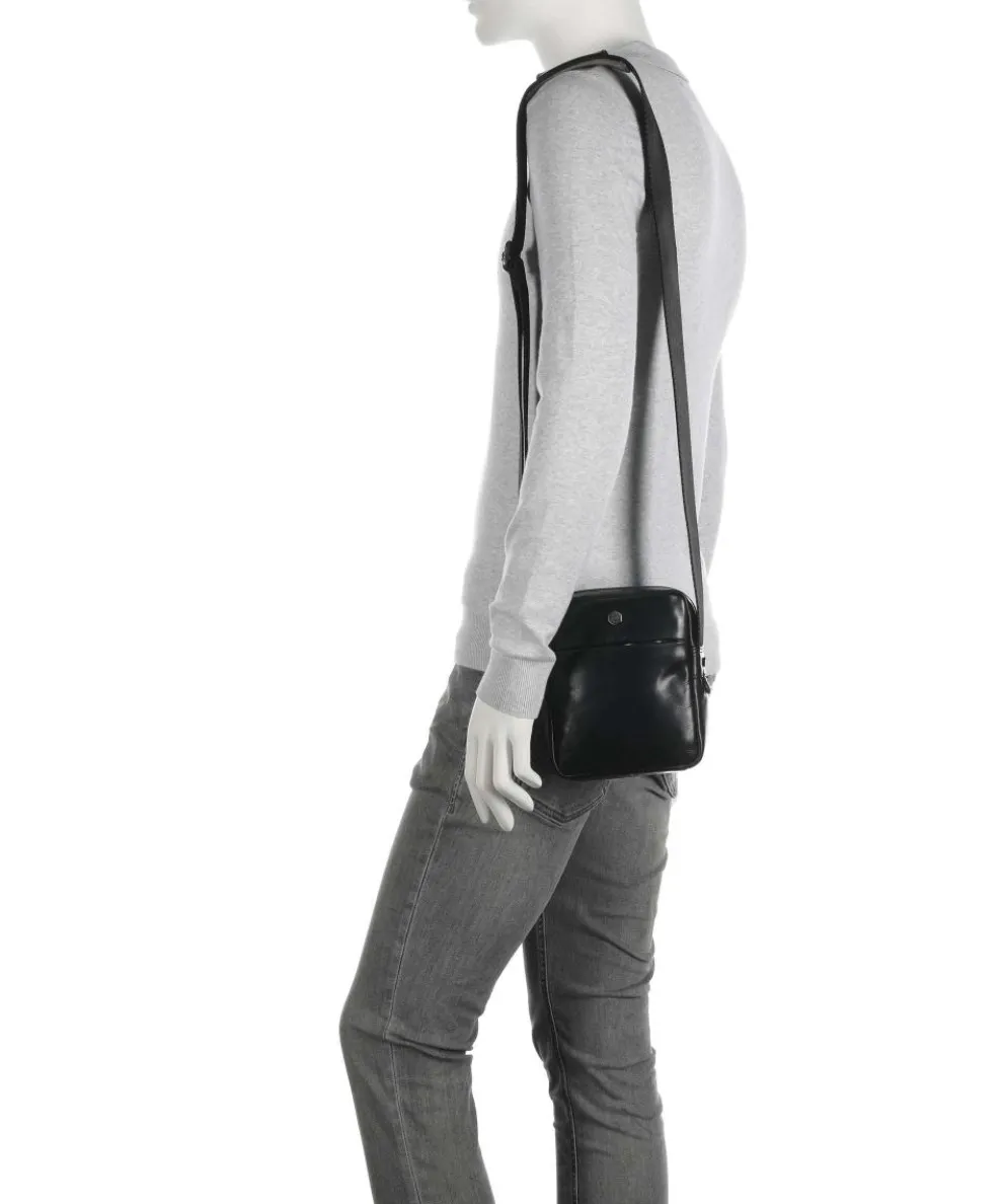 Montana Umhängetasche fein genarbtes Rindsleder schwarz