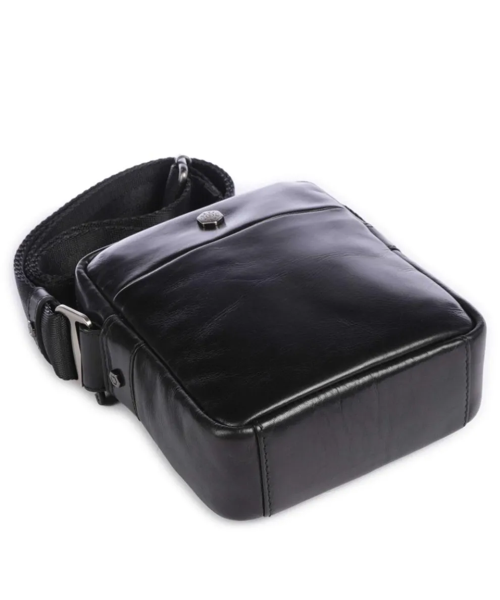 Montana Umhängetasche fein genarbtes Rindsleder schwarz