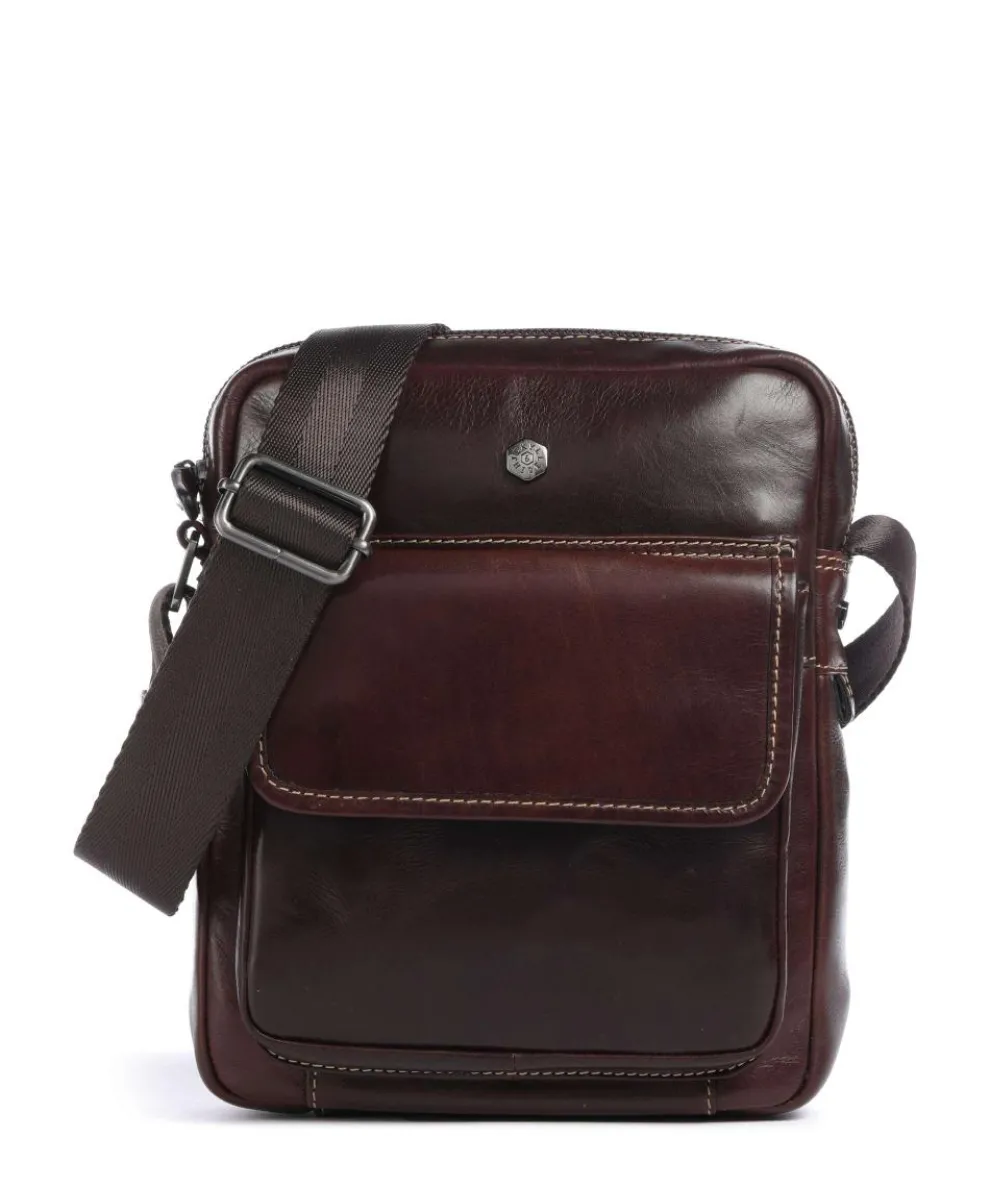 Montana Umhängetasche Rindsleder dunkelbraun
