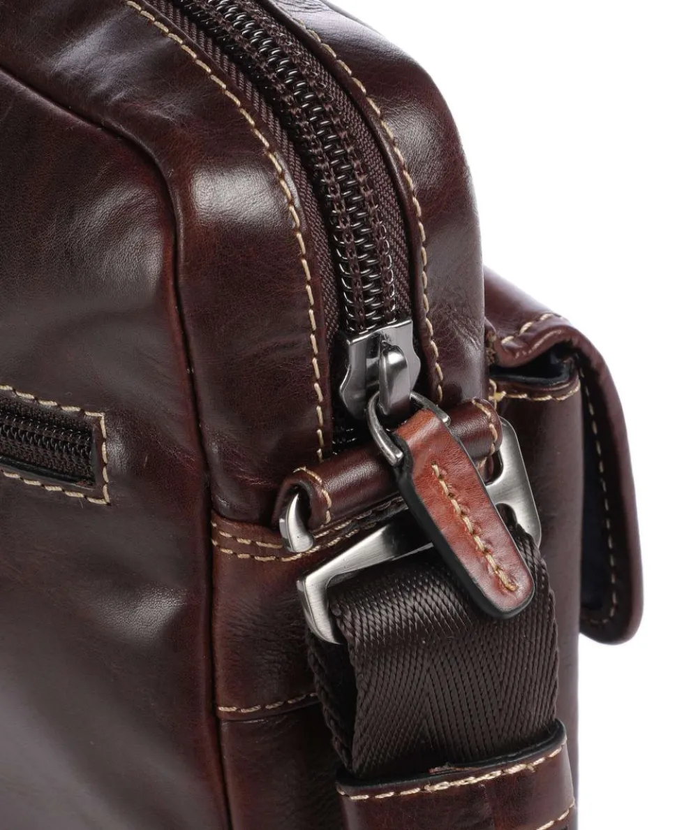 Montana Umhängetasche Rindsleder dunkelbraun