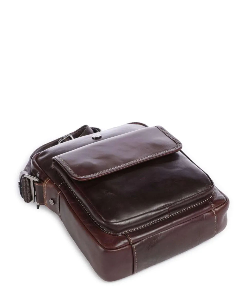 Montana Umhängetasche Rindsleder dunkelbraun