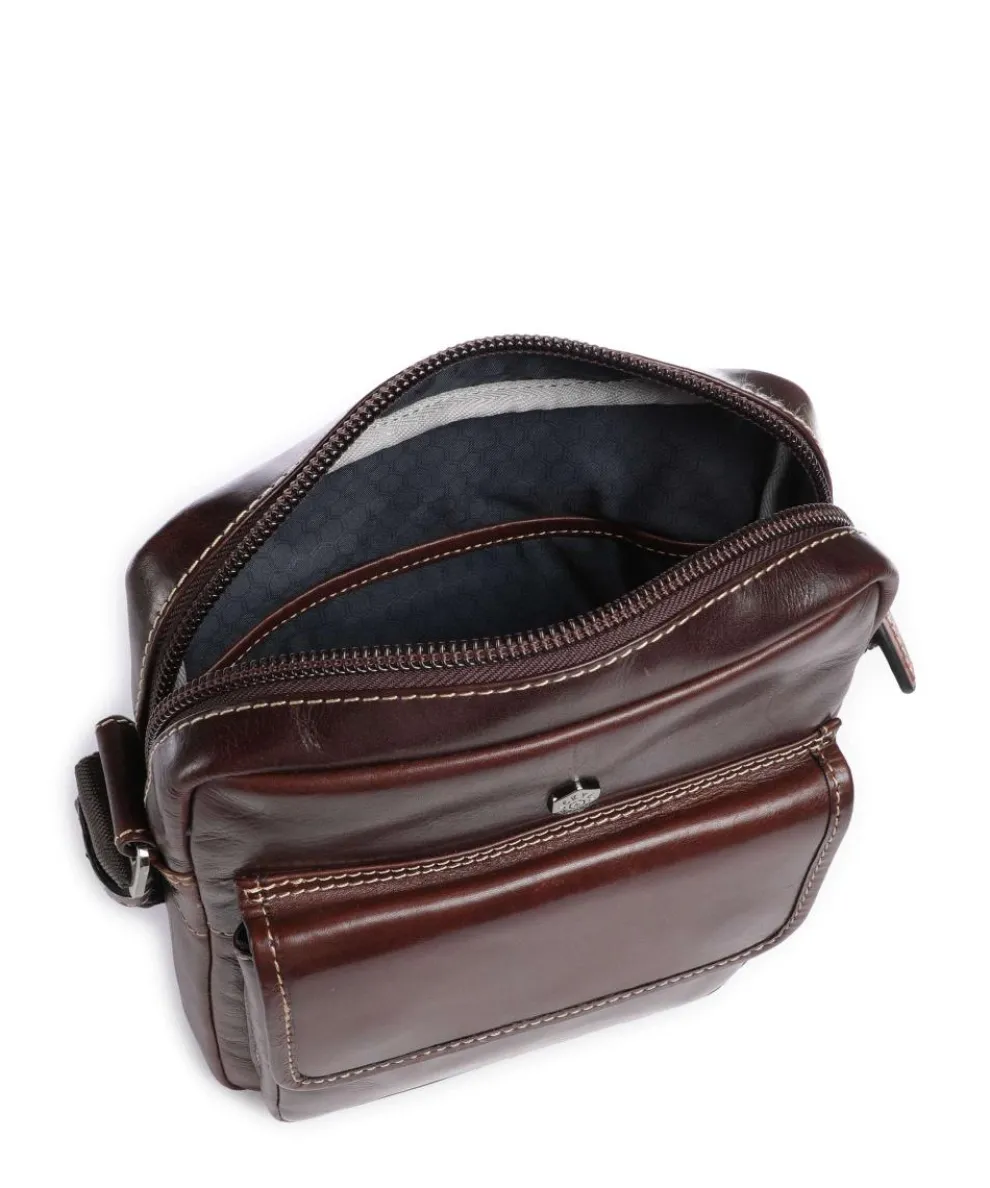 Montana Umhängetasche Rindsleder dunkelbraun