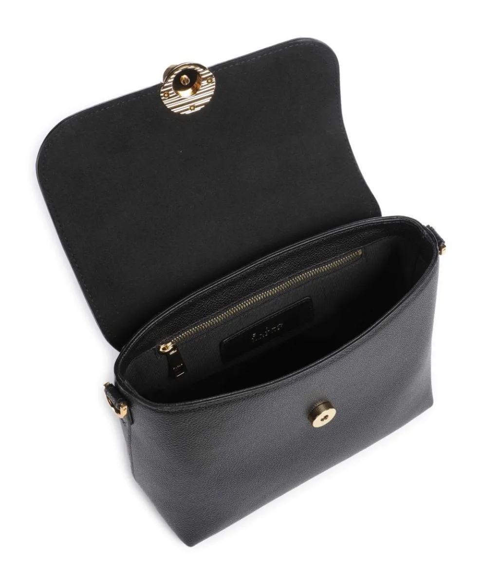 Moonlight S Handtasche genarbtes Leder schwarz