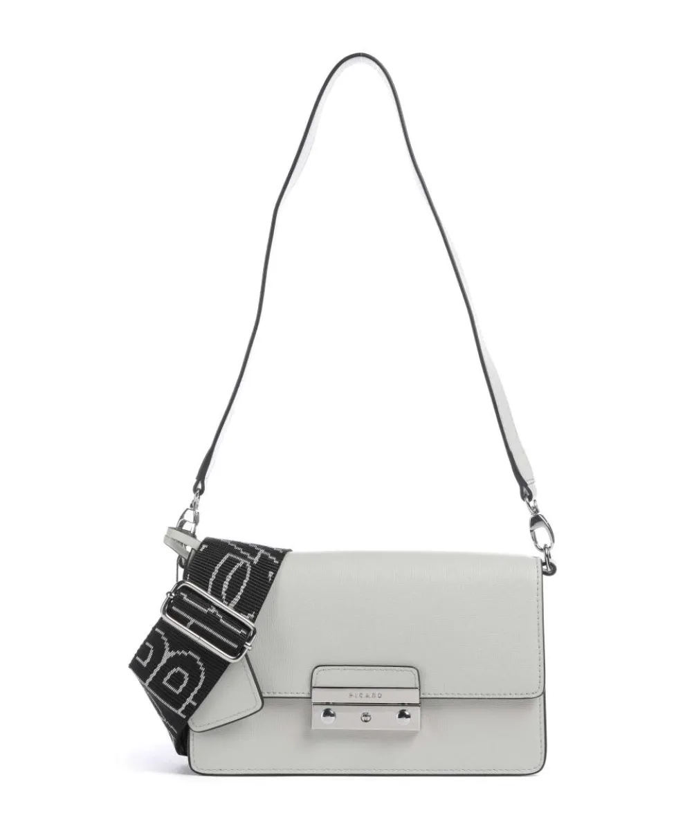 Super Star Schultertasche Saffiano-Rindsleder hellgrau