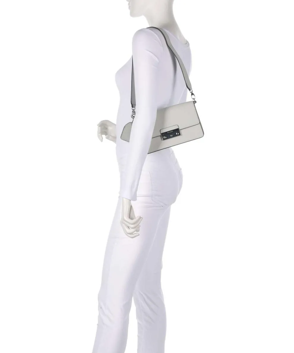 Super Star Schultertasche Saffiano-Rindsleder hellgrau