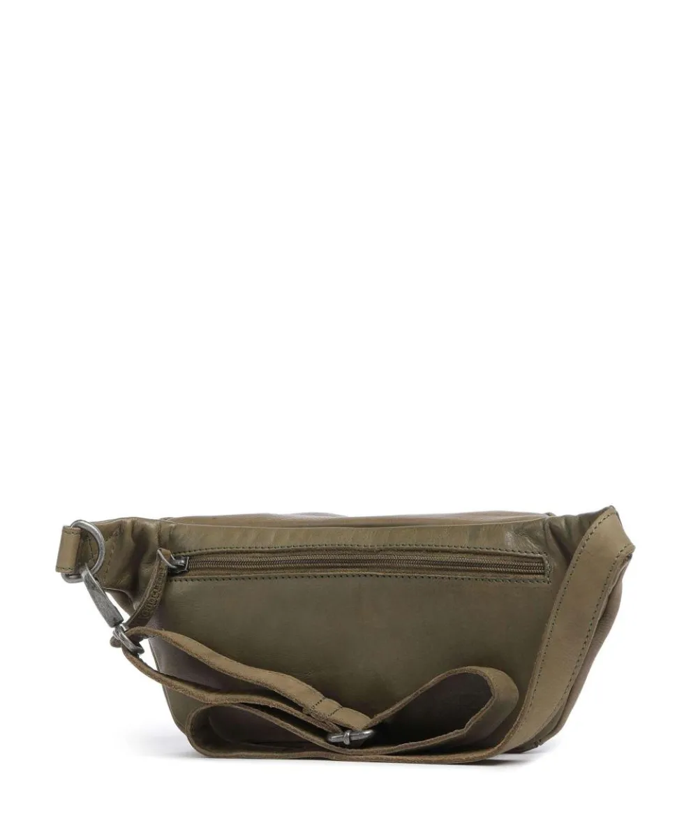 Washed Waxed Cow Severo Gürteltasche genarbtes Rindsleder olivgrün