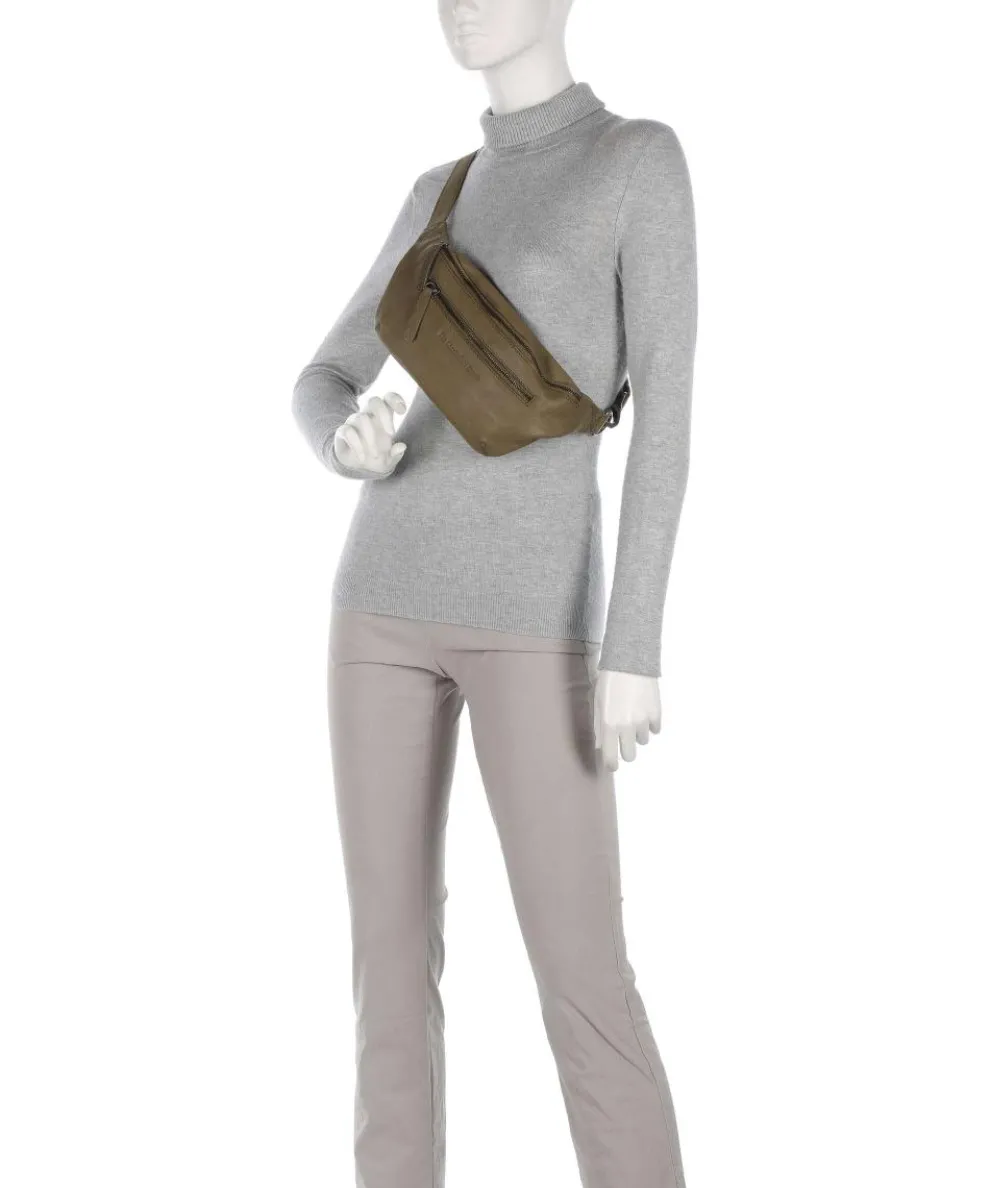 Washed Waxed Cow Severo Gürteltasche genarbtes Rindsleder olivgrün