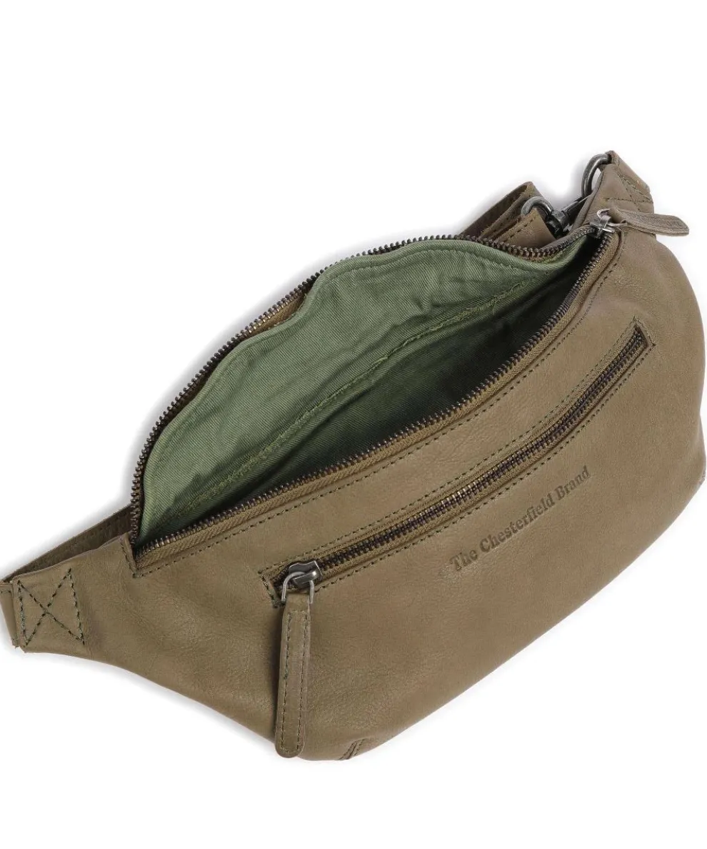 Washed Waxed Cow Severo Gürteltasche genarbtes Rindsleder olivgrün