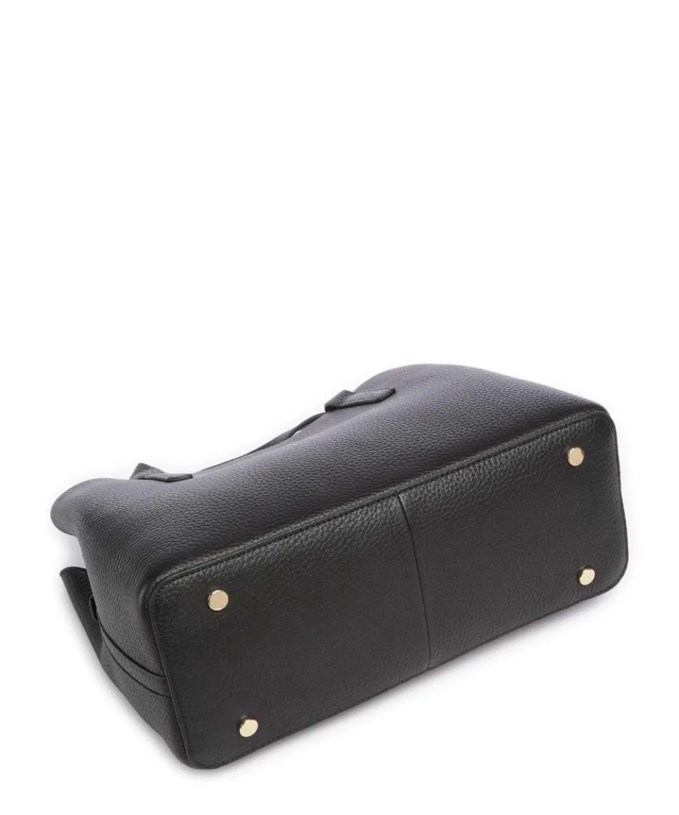 Dukes Place Handtasche genarbtes Leder schwarz