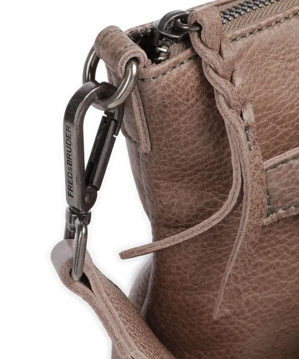 My old Friend Umhängetasche genarbtes Leder taupe