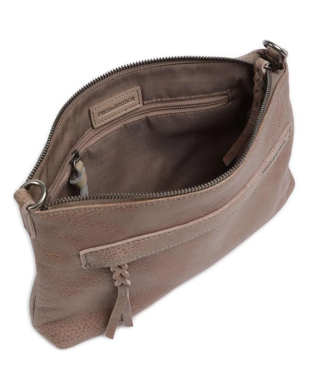 My old Friend Umhängetasche genarbtes Leder taupe