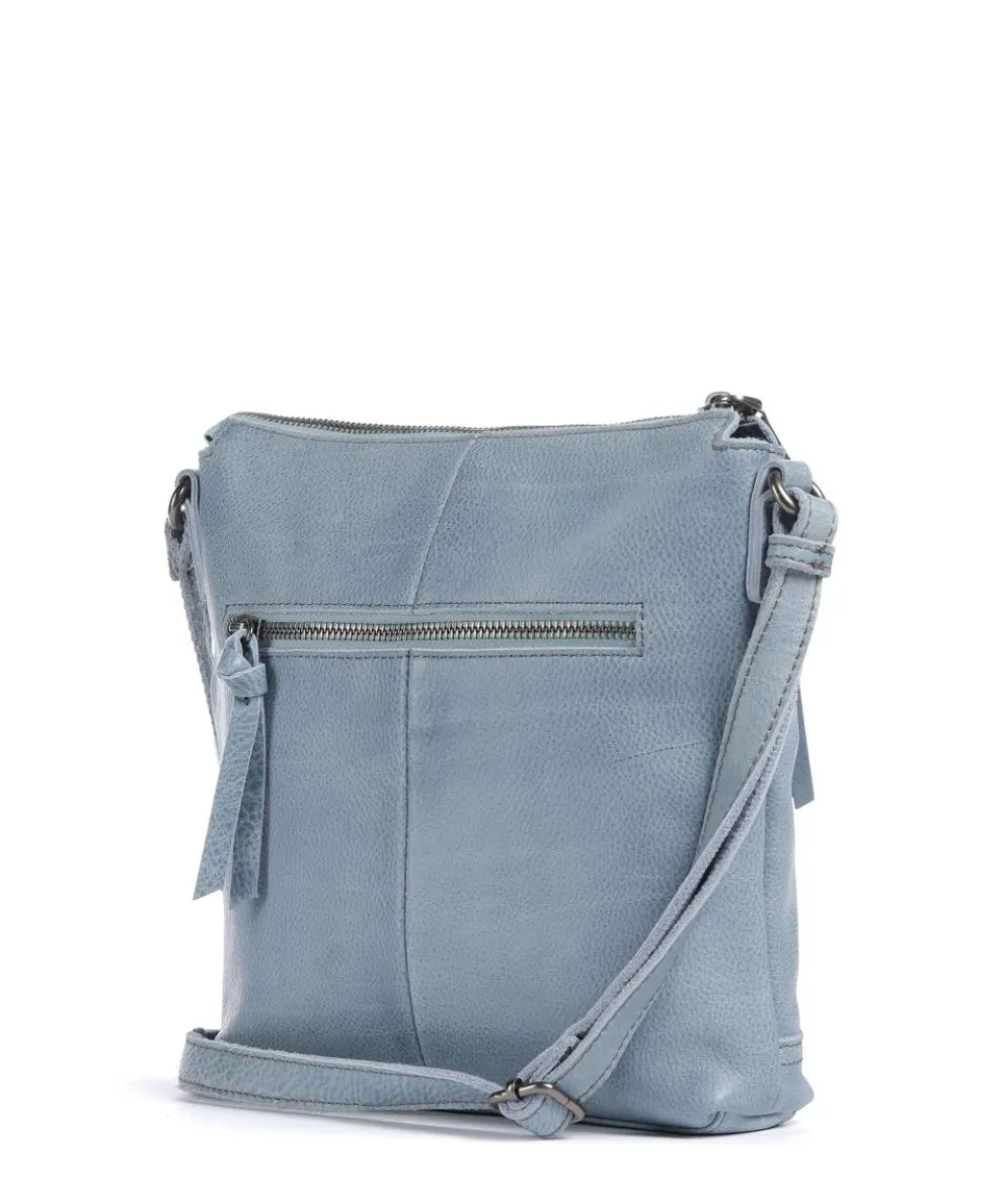 My old Friend Umhängetasche genarbtes Leder blaugrau