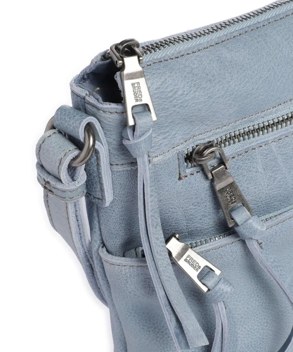 My old Friend Umhängetasche genarbtes Leder blaugrau