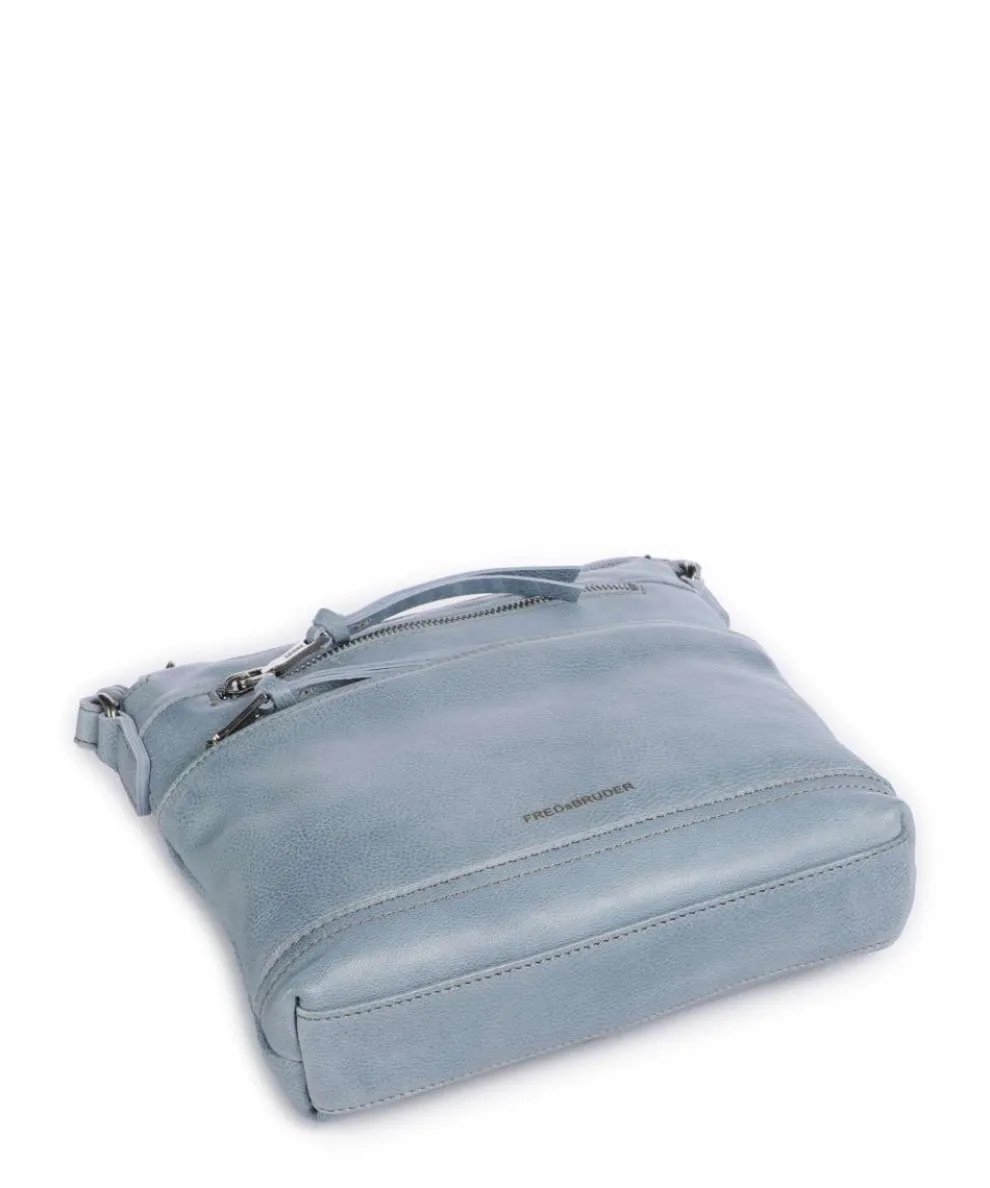 My old Friend Umhängetasche genarbtes Leder blaugrau