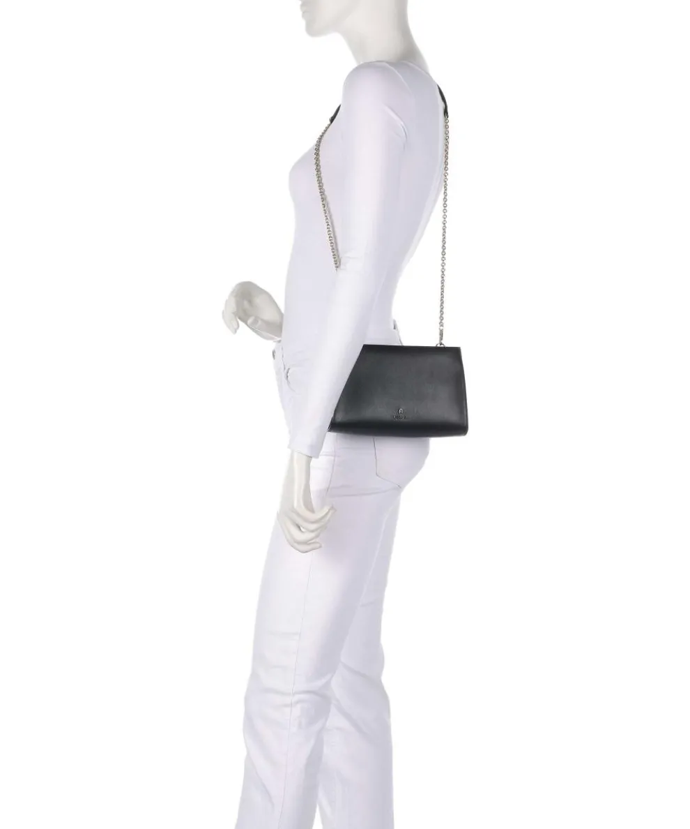 Myfurla Mini Umhängetasche fein genarbtes Leder schwarz