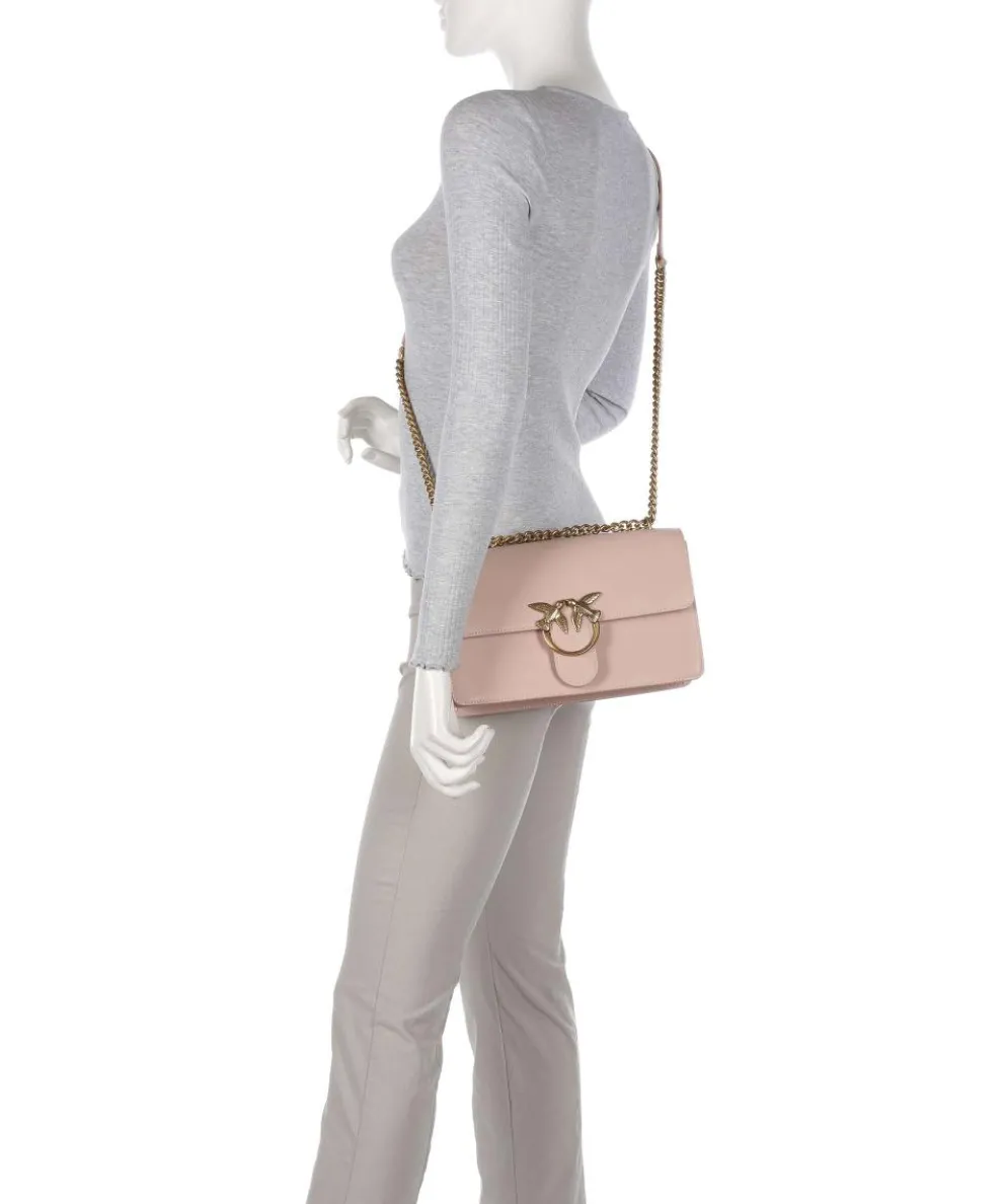 Love One Classic Schultertasche fein genarbtes Rindsleder altrosa