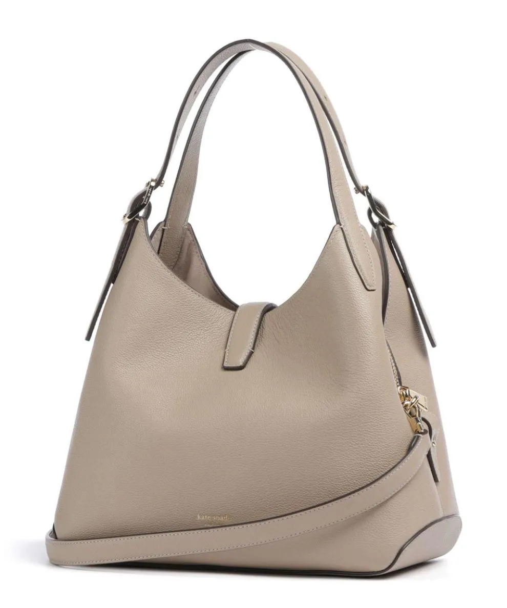 Deco Beuteltasche genarbtes Rindsleder taupe