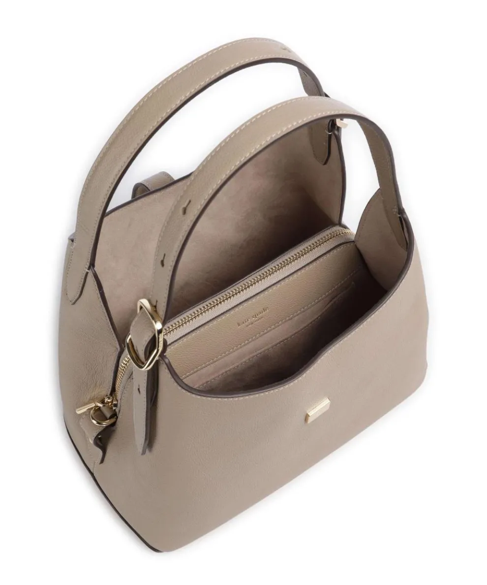 Deco Beuteltasche genarbtes Rindsleder taupe