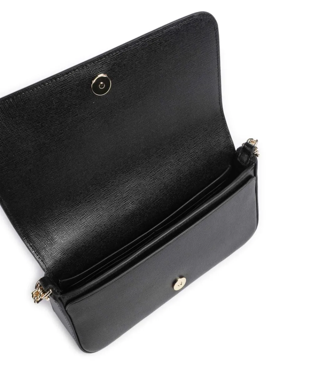 Devin Umhängetasche Saffiano Leder schwarz