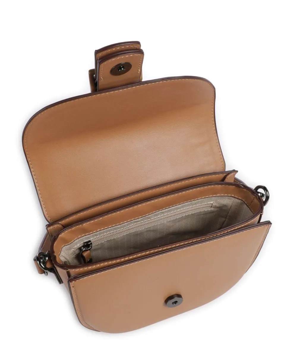 Zita Schultertasche Lederimitat cognac