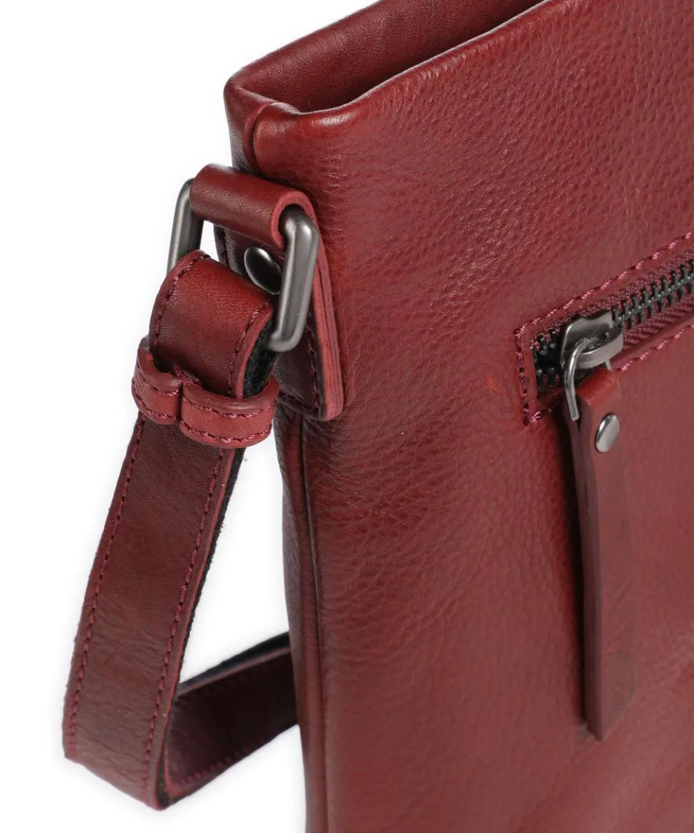 Montreal 20N Umhängetasche genarbtes Leder rot