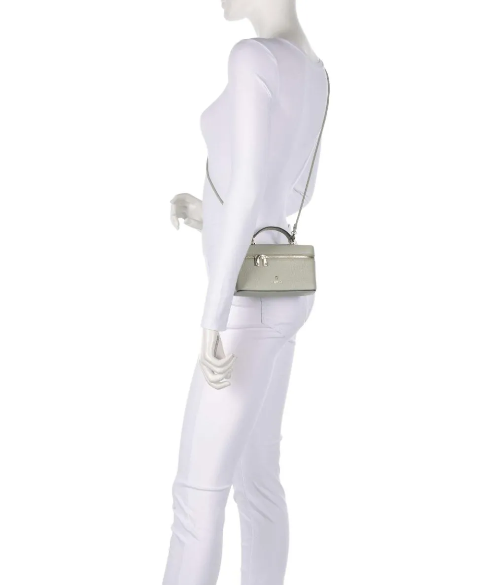 Camelia Micro Umhängetasche genarbtes Leder graugrün