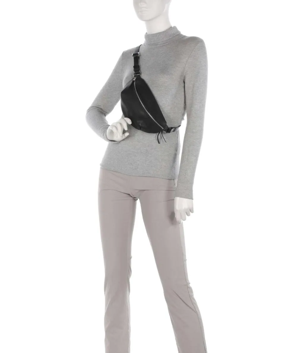 Nabuku Gürteltasche fein genarbtes Rindsleder schwarz