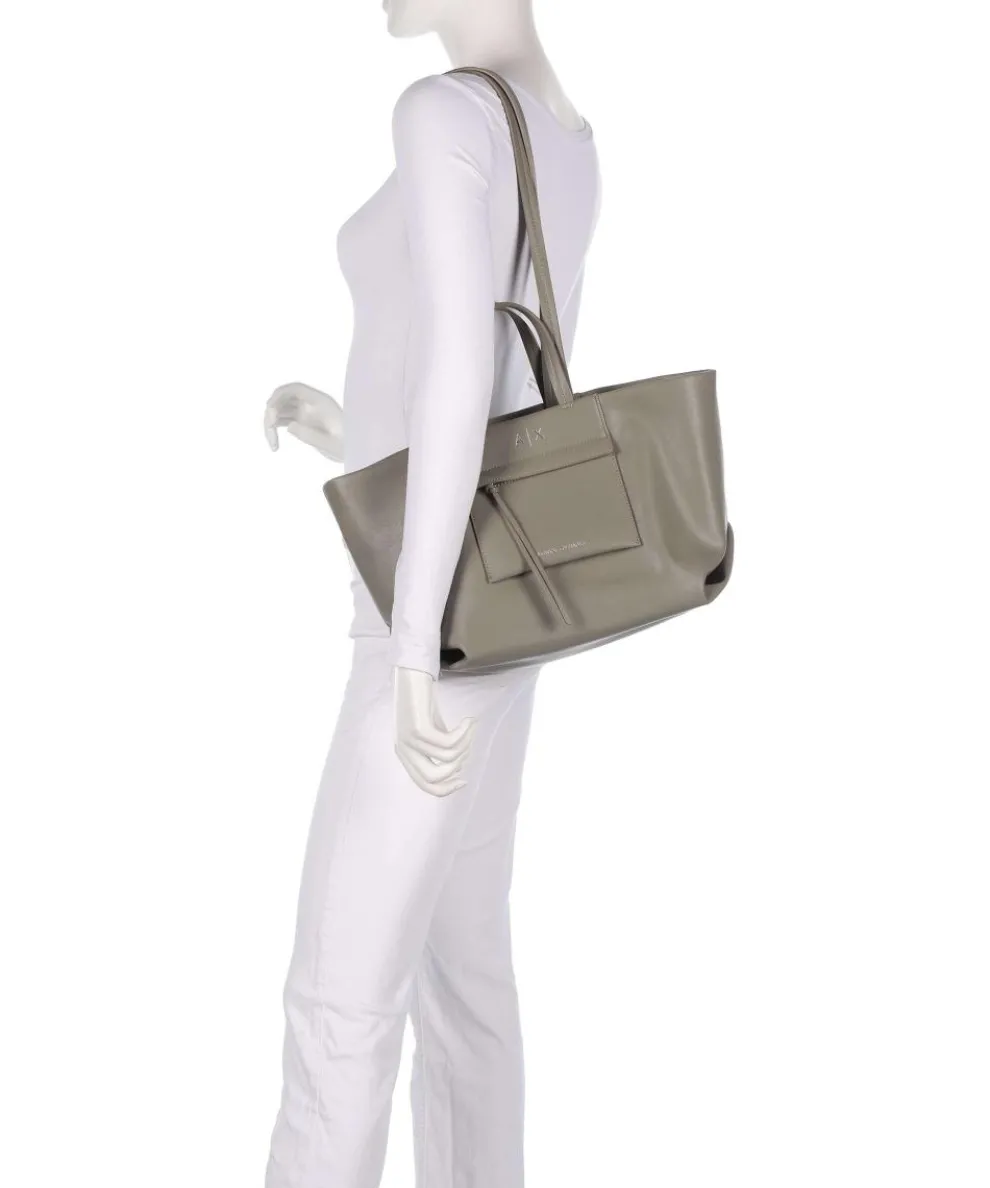 Natalie M Shopper Lederimitat taupe