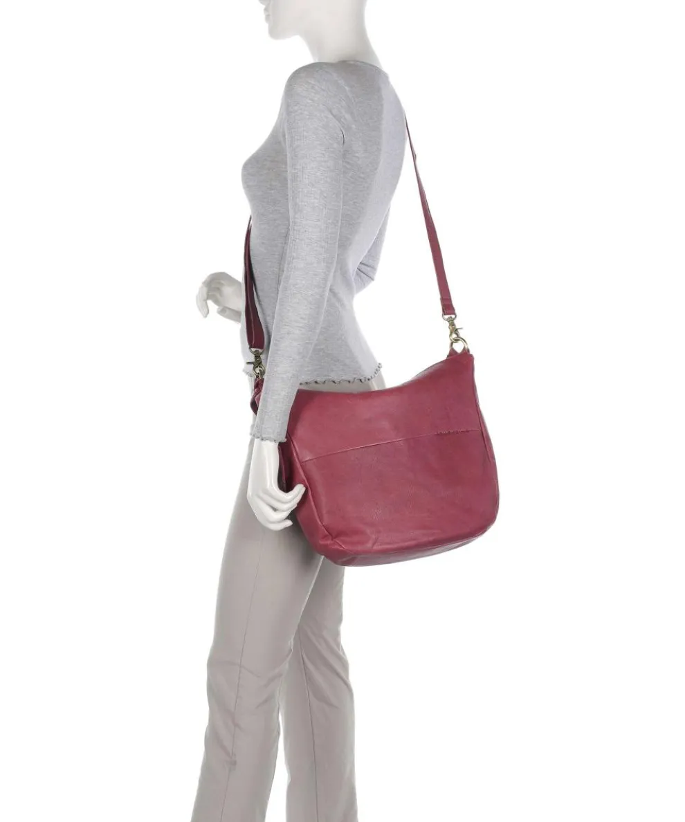 Natural Norah Beuteltasche genarbtes Rindsleder pink