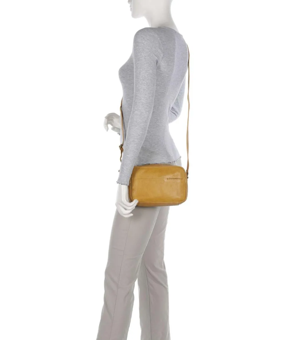 Natural Norah Umhängetasche genarbtes Rindsleder senfgelb