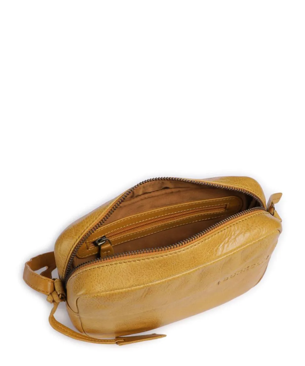 Natural Norah Umhängetasche genarbtes Rindsleder senfgelb