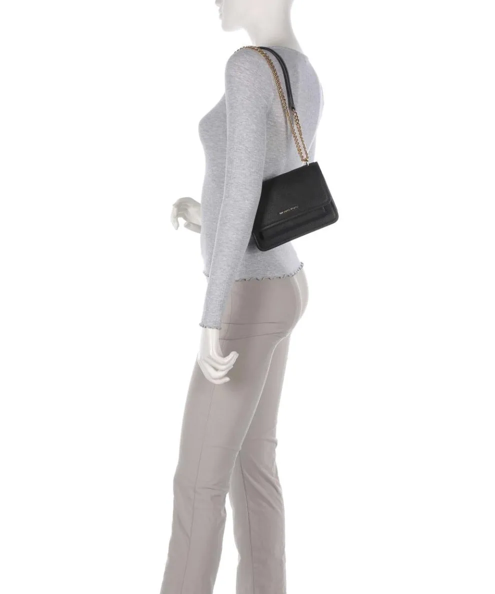 Claire Small Schultertasche genarbtes Rindsleder schwarz