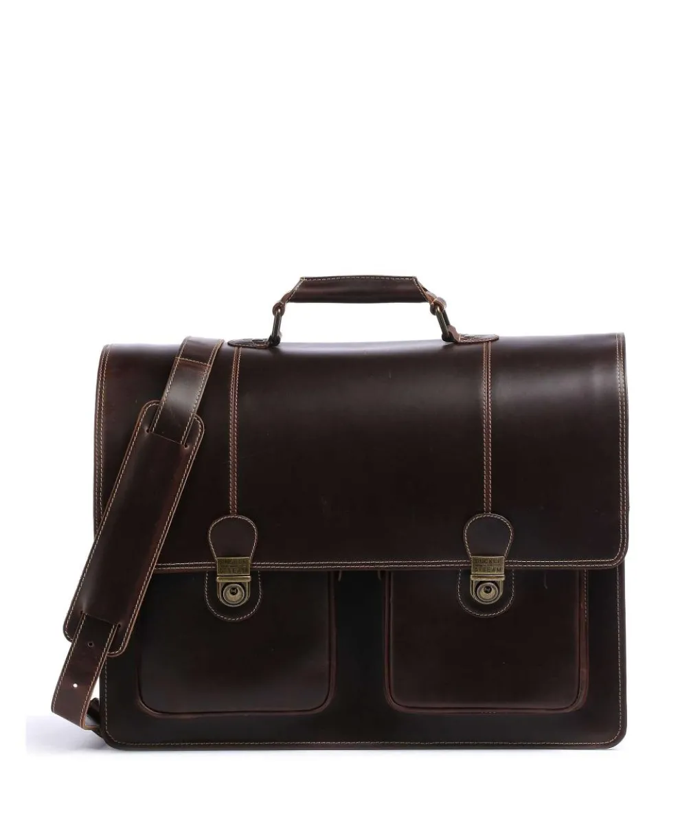 Nevada Aktentasche 15″ glattes Rindsleder dunkelbraun