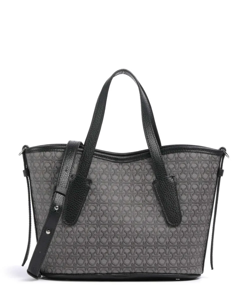 Never Without Bag Monogram Handtasche Baumwolle grau/schwarz