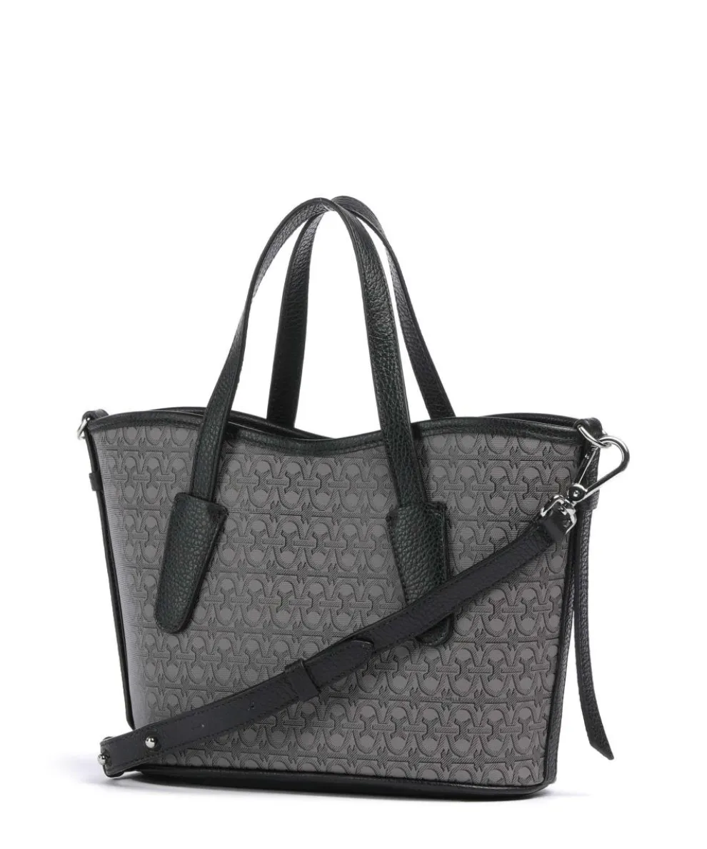 Never Without Bag Monogram Handtasche Baumwolle grau/schwarz