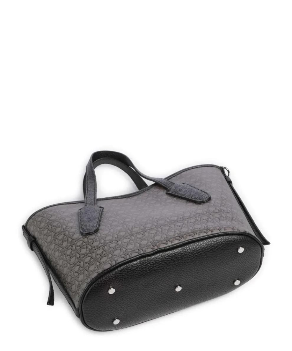 Never Without Bag Monogram Handtasche Baumwolle grau/schwarz
