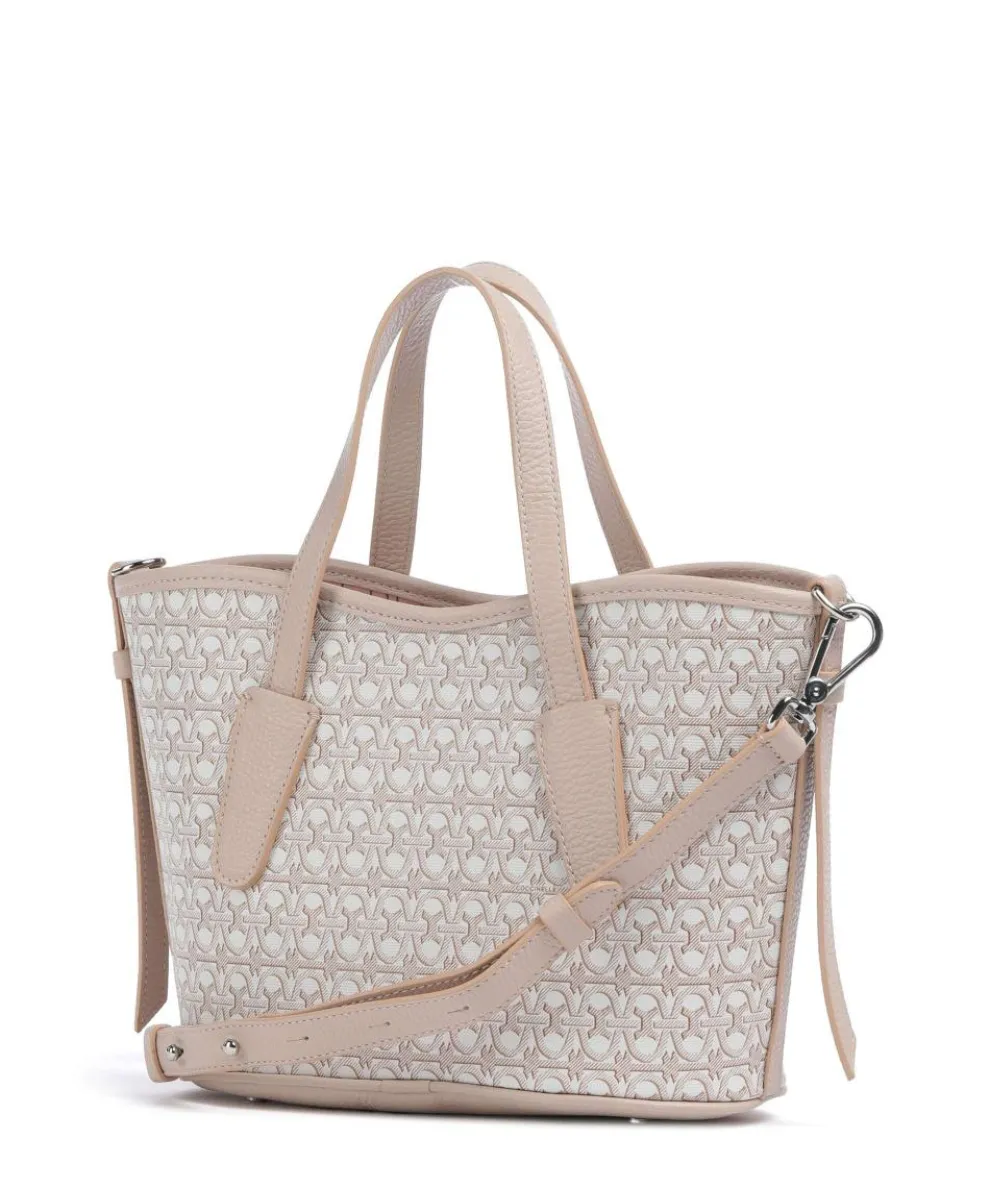 Never Without Bag Monogram Handtasche Baumwolle weiß