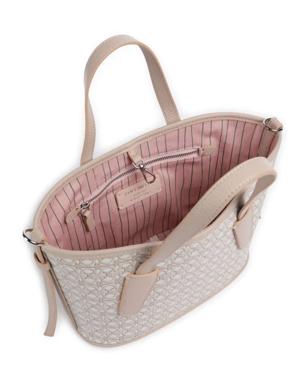 Never Without Bag Monogram Handtasche Baumwolle weiß