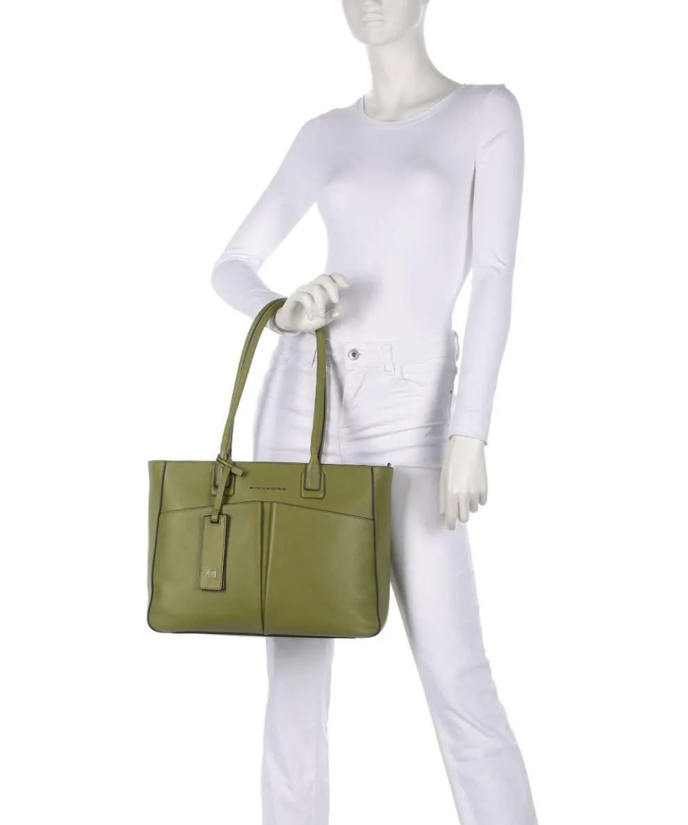 Nevet Shopper 13″ fein genarbtes Rindsleder olivgrün