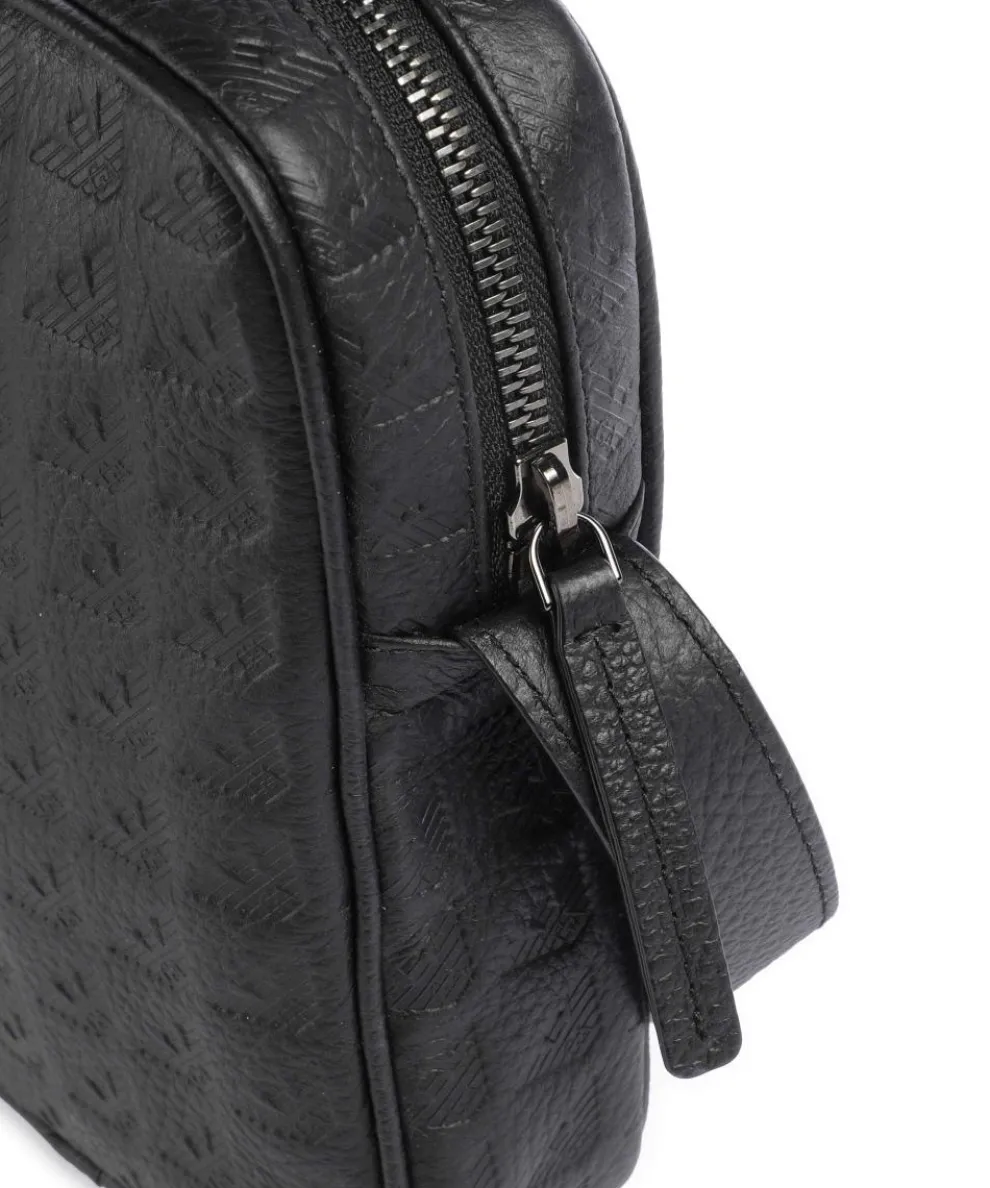 New Minorca Umhängetasche geprägtes Kalbsleder schwarz