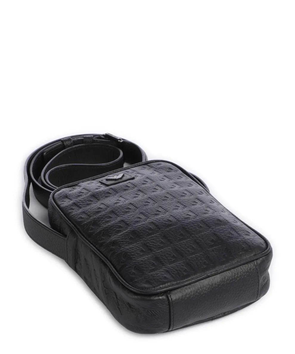 New Minorca Umhängetasche geprägtes Kalbsleder schwarz