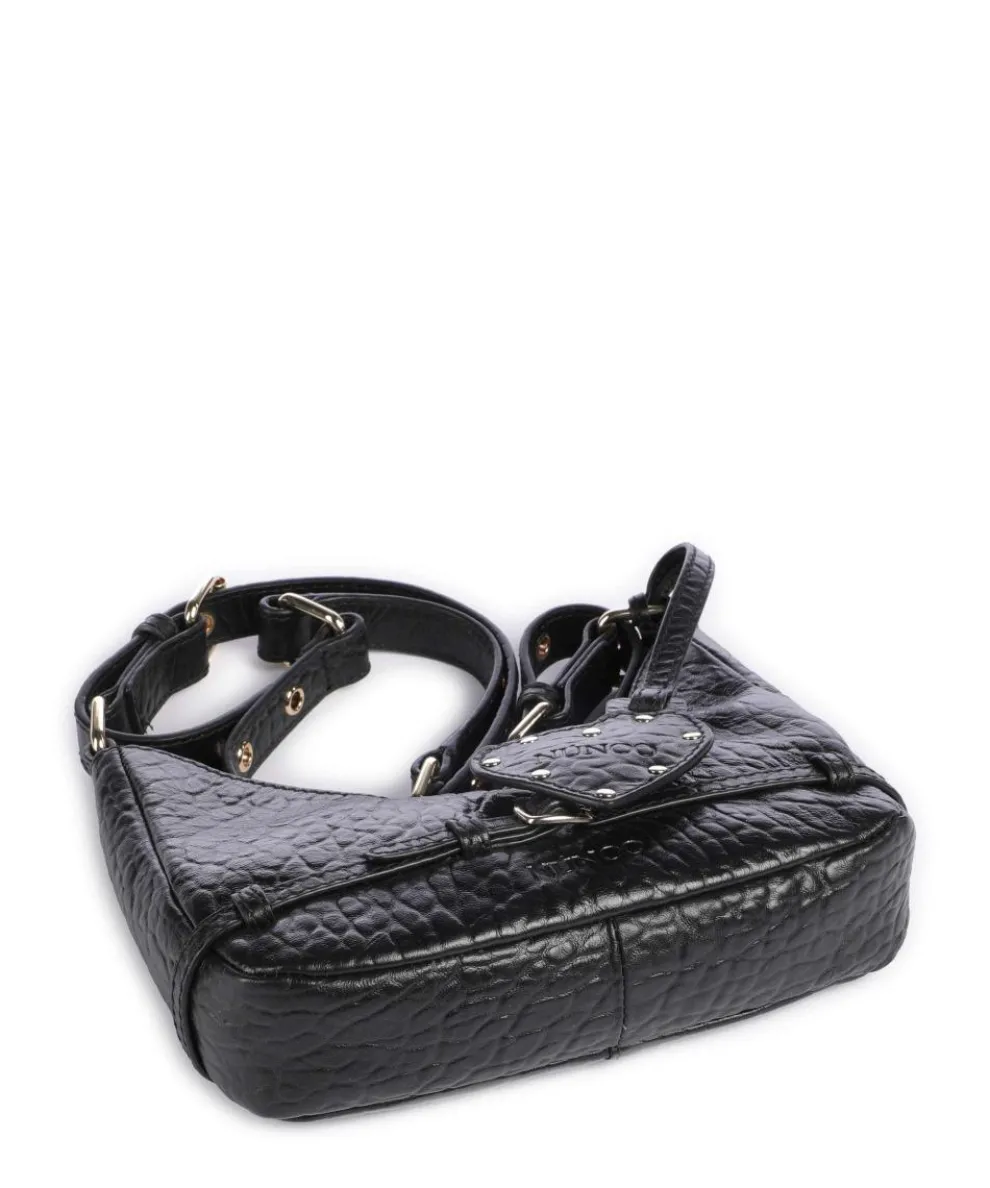 New Zealand Palma Belt Umhängetasche geprägtes Leder schwarz