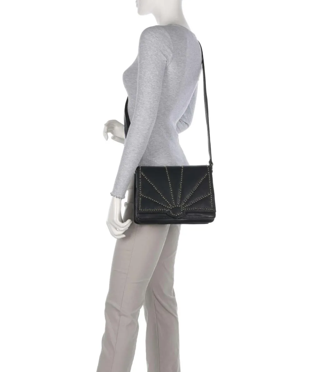 Night Stories Umhängetasche Rindsleder schwarz