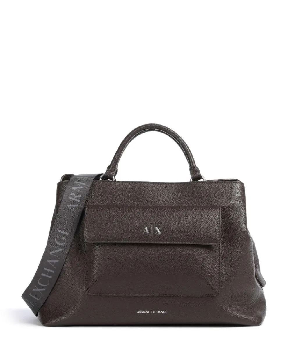 Nicole L Handtasche Lederimitat dunkelbraun