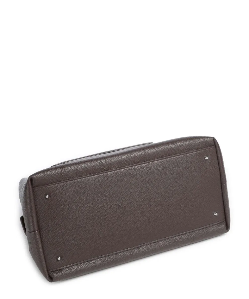 Nicole L Handtasche Lederimitat dunkelbraun